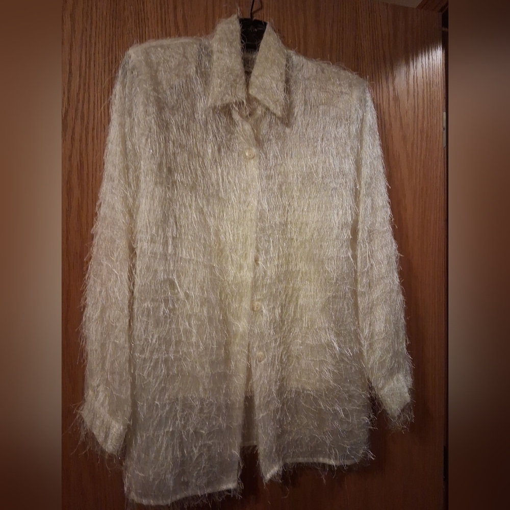 Vintage Gantos 2 Peice Blouse With Cami Tank Underneath  30 Long 19 Armpit